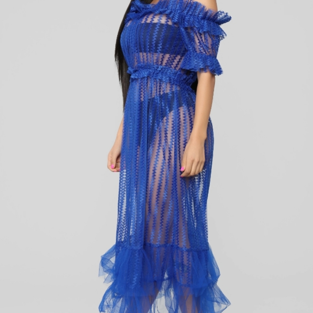 Fashion nova  sheer happiness mesh dress size small